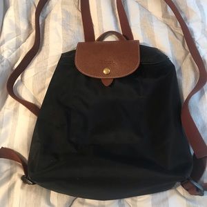Black  Longchamp nylon backpack.